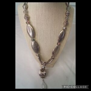 SLIVER jeweled costume necklace